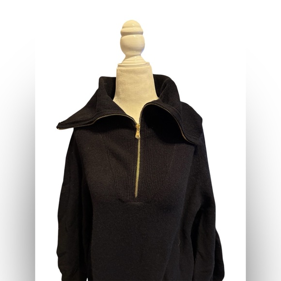 NWT J.Crew Size S Zip Cowel neck sweater-dress in Supersoft yarn Black - Picture 3 of 12